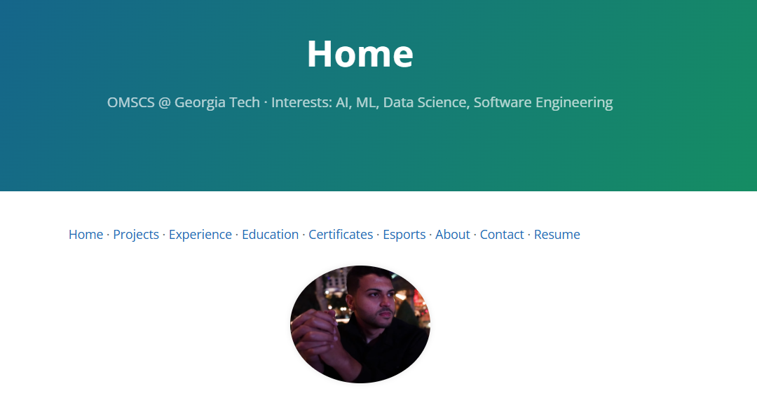 Personal Website screenshot