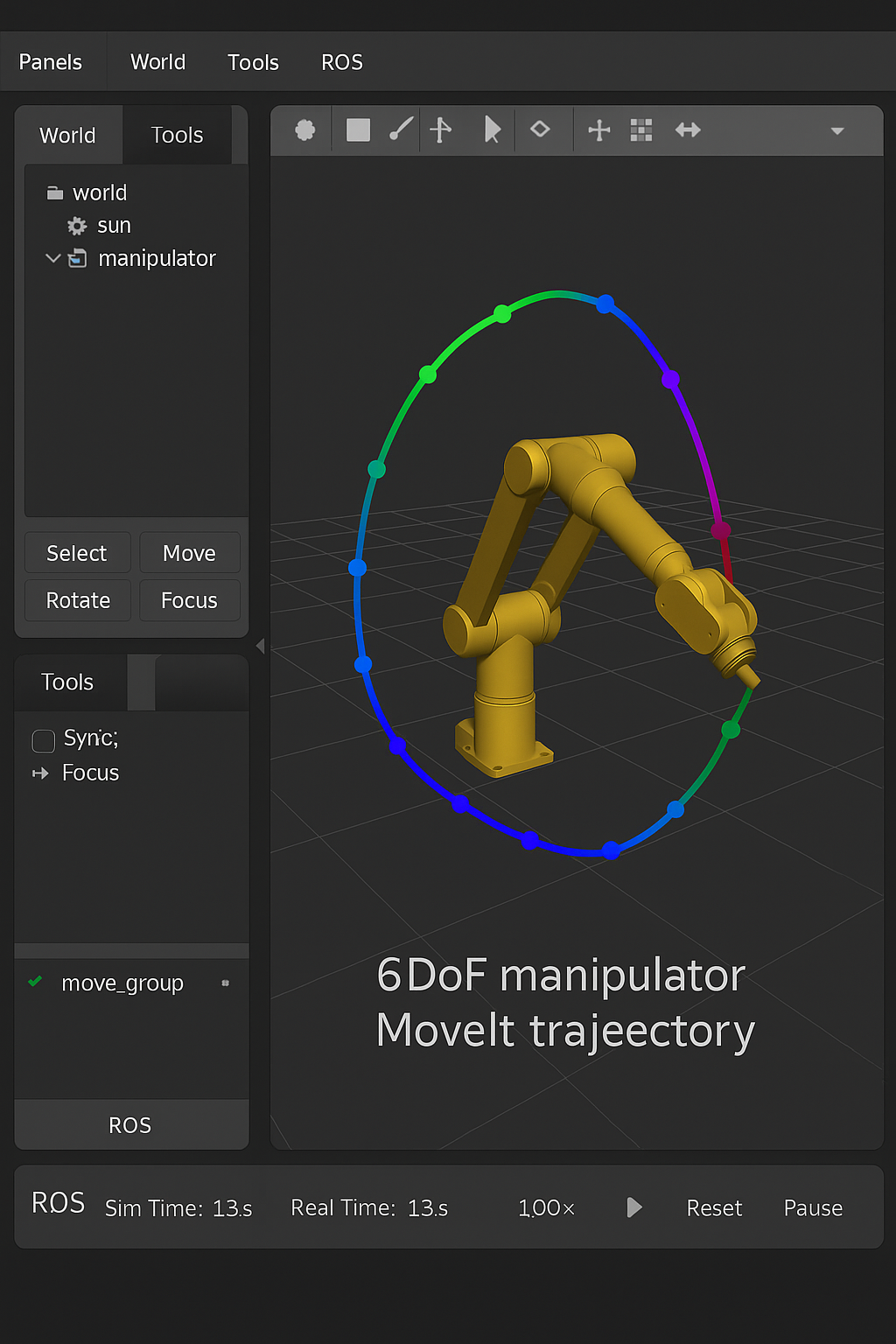 6DoF Manipulator Modeling and Control screenshot